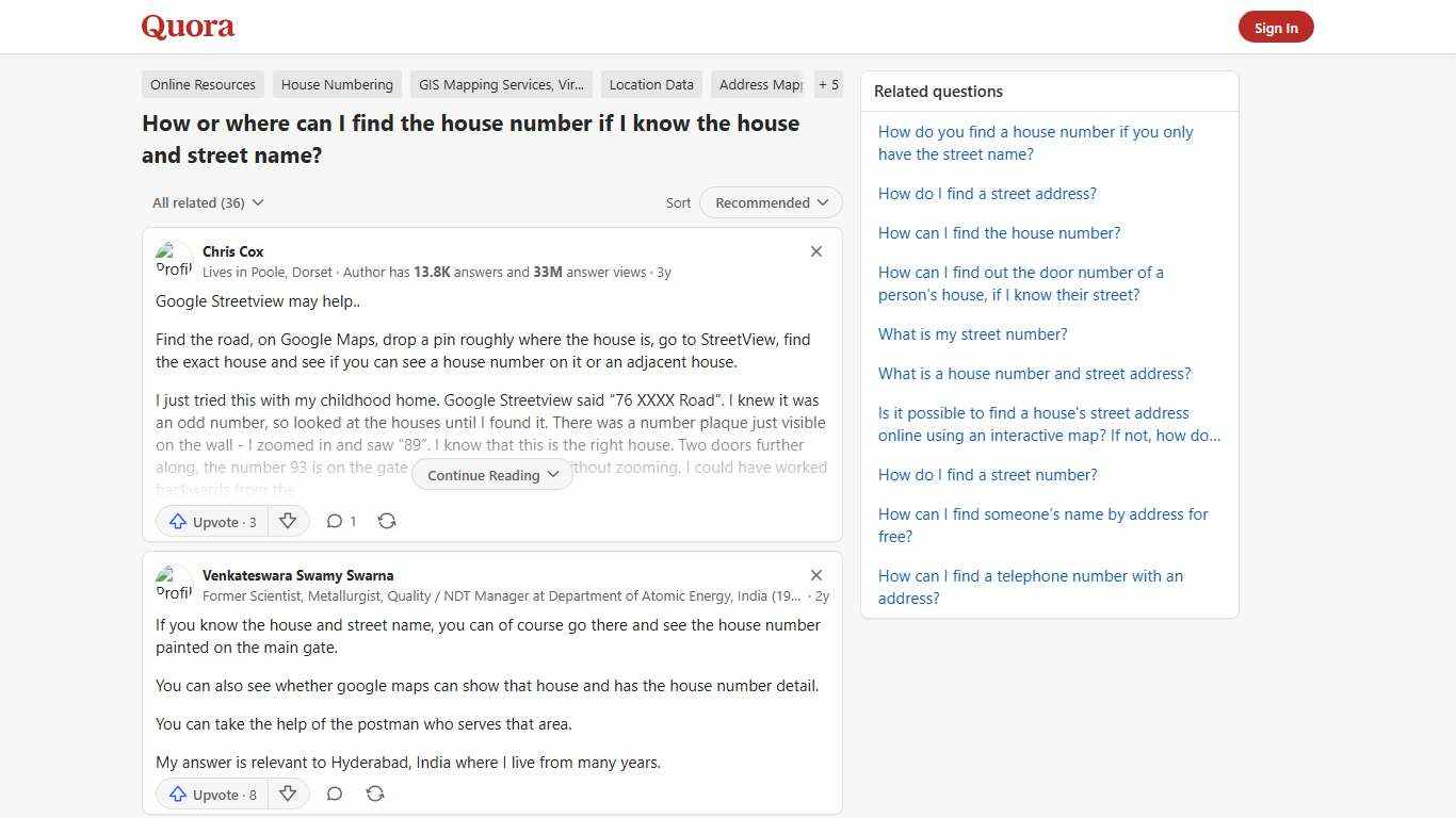 How or where can I find the house number if I know the house and street name? - Quora