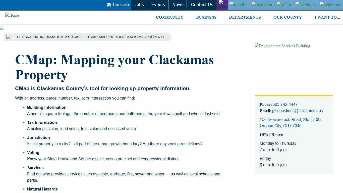 CMap: Mapping your Clackamas Property Clackamas County